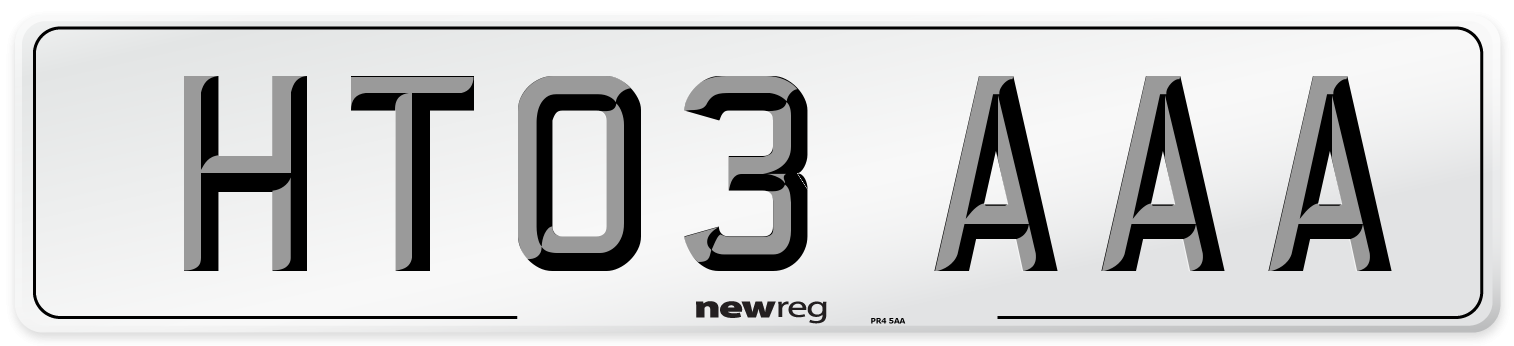 HT03 AAA Number Plate from New Reg
